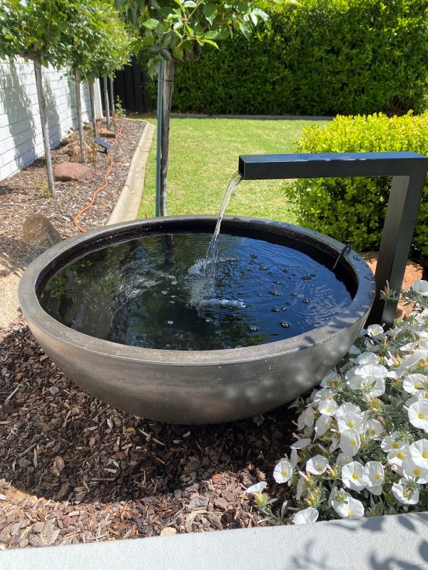 “KAI” (Medium) Toppco “Charcoal” GRC (Glass Reinforced Concrete) bowl with Powder-coated Spout