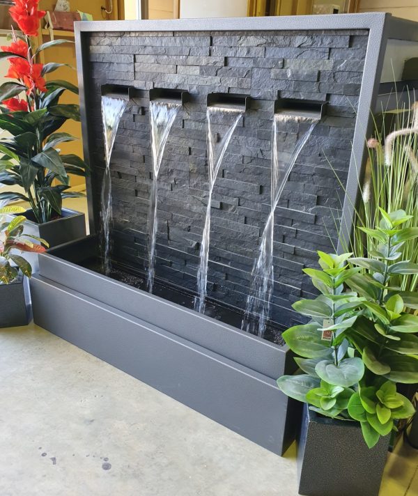 "SELENE" 4-spout Stacked Stone Powder-Coated Water Feature 1200mm (W) x 1220mm (H) - Image 5