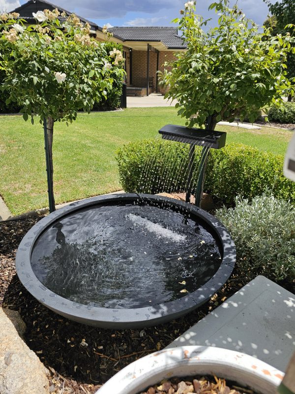 "KAI" (Large) Water Feature with Urban Bowl & Stainless Steel Powder-Coated "RAIN DROP" Spout