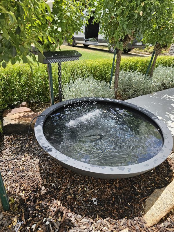"KAI" (Large) Water Feature with Urban Bowl & Stainless Steel Powder-Coated "RAIN DROP" Spout - Image 3