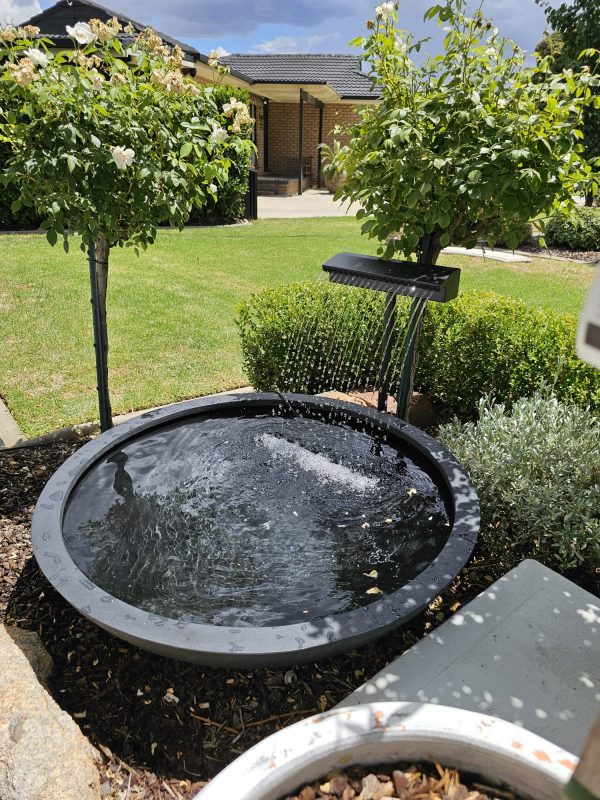 "KAI" (Large) Water Feature with Urban Bowl & Stainless Steel Powder-Coated "RAIN DROP" Spout - Image 4