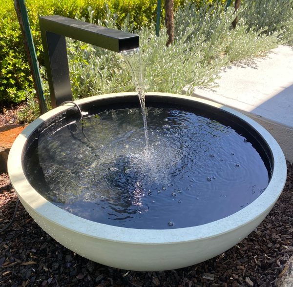 “KAI” (Medium) Toppco “Charcoal” GRC (Glass Reinforced Concrete) bowl with Powder-coated Spout - Image 7