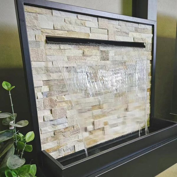 “ANAHITA DIAMOND” 1-Spout Stacked Stone Water Feature with Powder-coated Frame 1200mm (W) x 1220mm (H) x 450mm (D)
