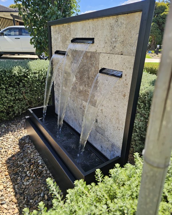 “NARAYAN” 3-spout French Patterned Tile Water Feature with Powder-coated frame 1200mm (W) x 1220mm (H) x 450mm (D) - Image 8